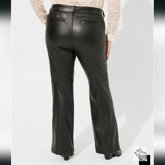 TORRID Pintuck Trouser Boot Faux Leather High Rise Pant Size 18 Regular NEW! - Picture 2 of 5